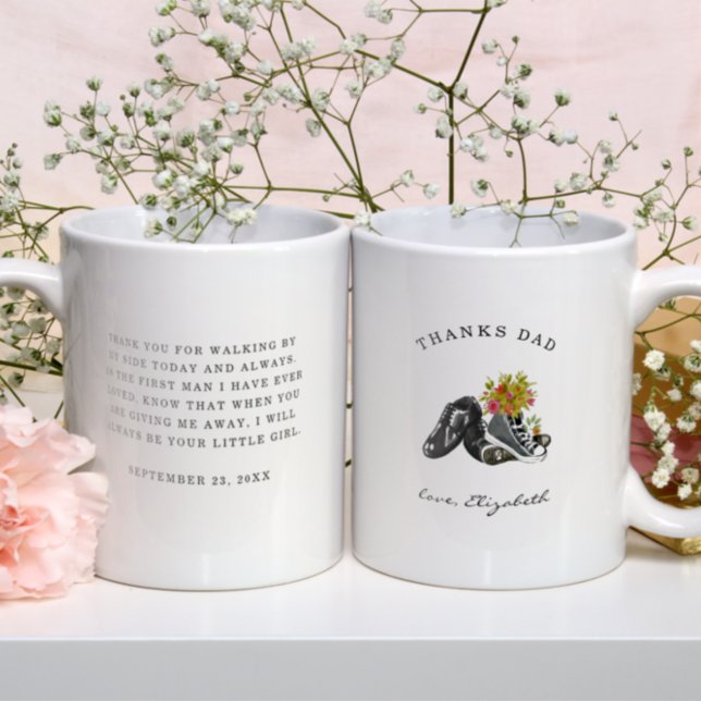 Taza De Café Gracias Papá | Zapatos de acuarela Caminando a mi  (Subido por el creador)