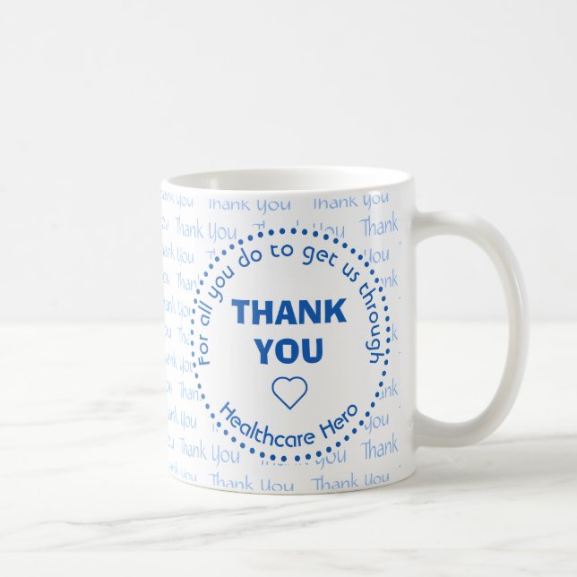 Taza De Café GRACIAS Personalizadas A SU Héroe Mug (Derecha)