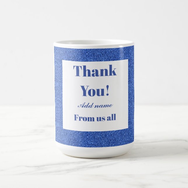 Taza De Café Gracias personalizados de todos nosotros mug (Centro)