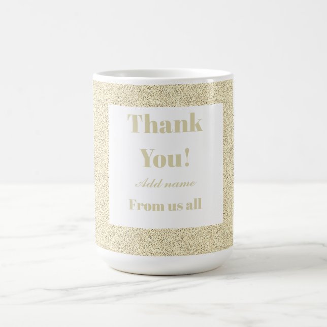 Taza De Café Gracias personalizados de todos nosotros mug (Centro)