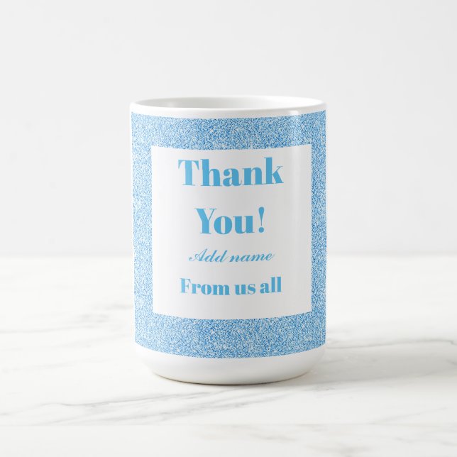 Taza De Café Gracias personalizados de todos nosotros mug (Centro)