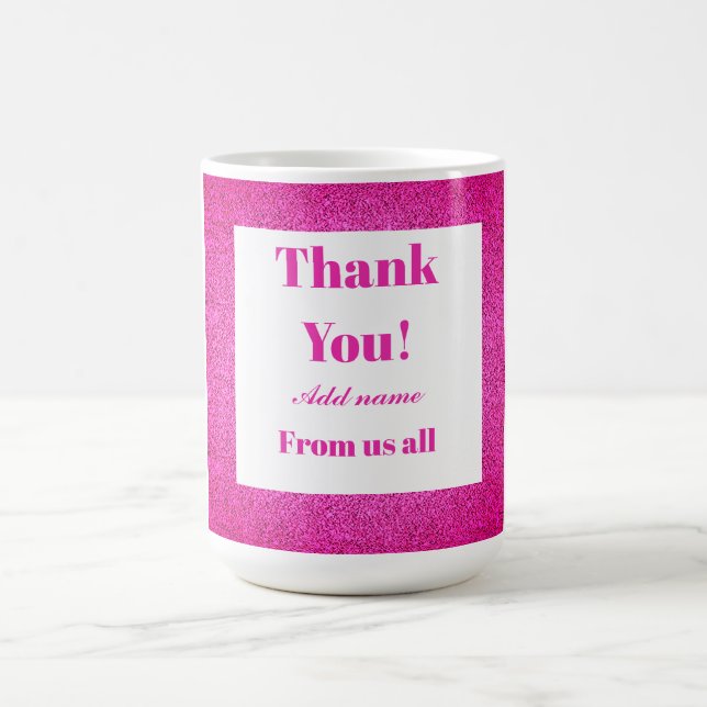 Taza De Café Gracias personalizados de todos nosotros mug (Centro)