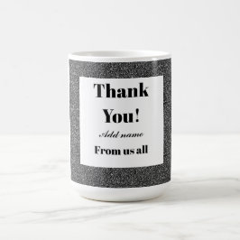 Taza De Café Gracias personalizados de todos nosotros mug