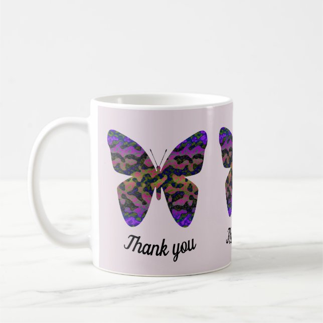 Taza De Café Gracias Por Apreciar La Mariposa Brillante Moderna (Izquierda)