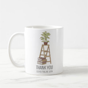 Taza De Café Gracias por ayudarme a aprender, libros y botánico