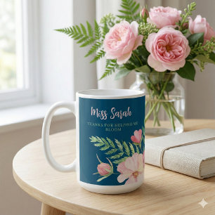 Taza De Café Gracias Por Ayudarme A Bloom Floral Mug