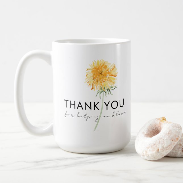 Taza De Café Gracias Por Ayudarme A Bloom Mug (Con donut)