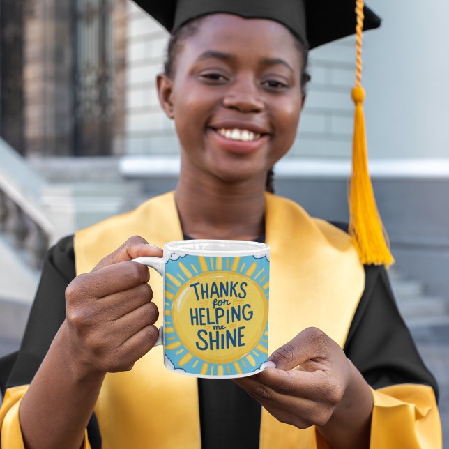 Taza De Café Gracias Por Ayudarme A Brillar Mug (Show your gratitude with this, "Thanks for helping me shine" mug! )