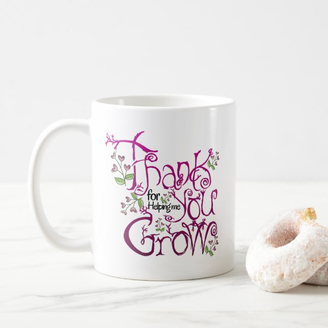 Taza De Café Gracias por ayudarme a crecer (Con donut)