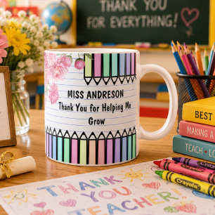 Taza De Café Gracias por Ayudarme a Crecer Apreciación de Maest
