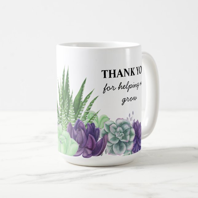 Taza De Café Gracias por ayudarme a crecer exitoso (Anverso derecho)