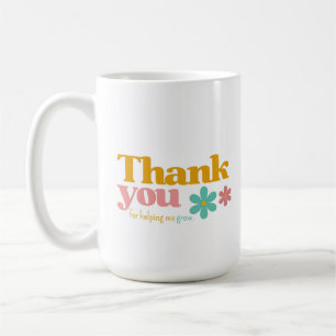 Taza De Café Gracias por ayudarme a crecer, flor retro