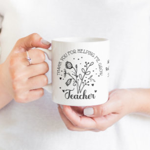 Taza De Café Gracias por ayudarme a crecer floral