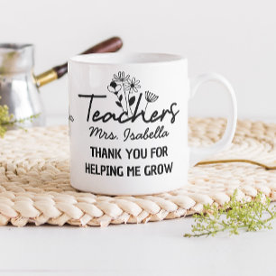Taza De Café Gracias por ayudarme a crecer floral