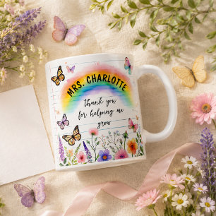 Taza De Café Gracias por ayudarme a crecer Maestro Arcoíris