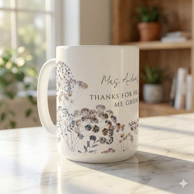 Taza De Café Gracias Por Ayudarme A Crecer Mug (Show your gratitude with this lovely, "Thanks for helping me grow" mug! )