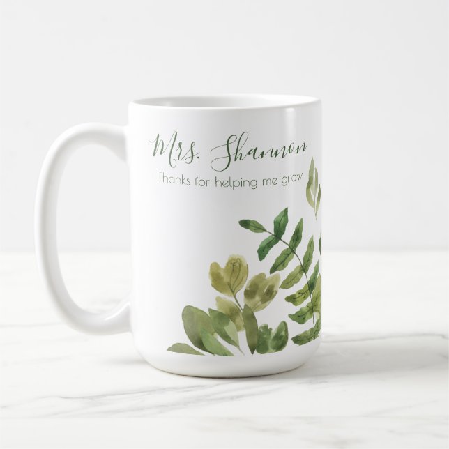 Taza De Café Gracias Por Ayudarme A Crecer Mug (Izquierda)