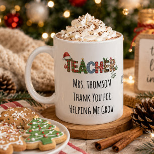 Taza De Café Gracias por ayudarme a crecer Navidad