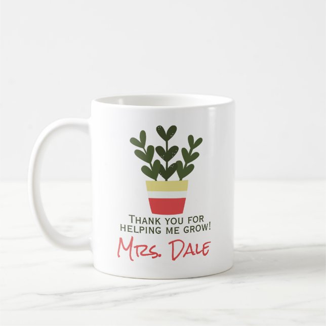 Taza De Café Gracias Por Ayudarme A Crecer | Profesora (Izquierda)