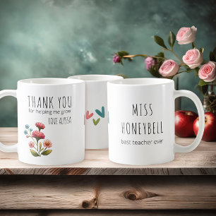 Taza De Café Gracias por ayudarme a cultivar flores Profesor