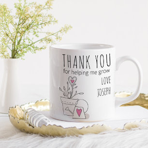 Taza De Café Gracias por ayudarme a cultivar garabatos de plant