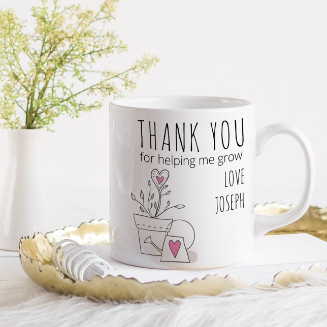 Taza De Café Gracias por ayudarme a cultivar garabatos de plant (Teacher gift mug .. Thank you for helping me grow)