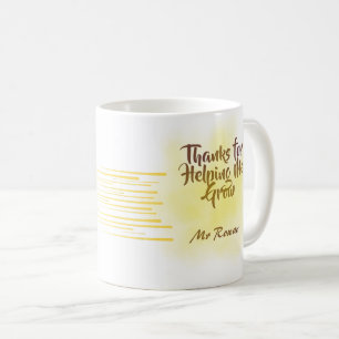 Taza De Café Gracias por ayudarme a florecer profesora personal