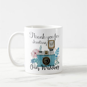 Taza De Café Gracias por disparar a nuestro Boda