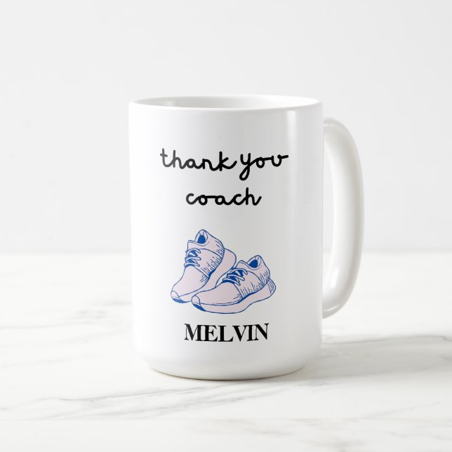 Taza De Café Gracias por entrenador de pista, regalo deportivo (Anverso derecho)