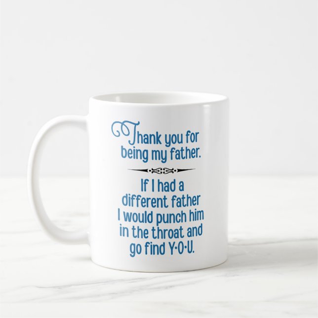 Taza De Café "Gracias por ser mi padre" Gracioso (Izquierda)