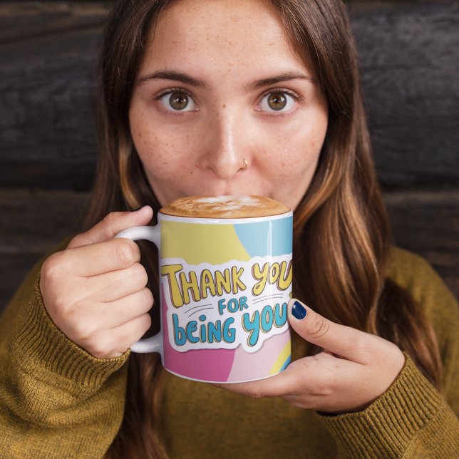 Taza De Café Gracias Por Ser Mug (Show your gratitude with this colorful and fun, "Thank you for being you" mug! )