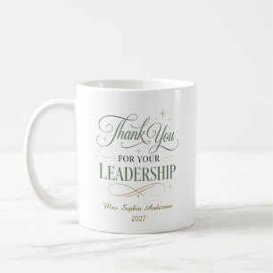 Taza De Café Gracias Por Su Liderazgo Personalizado 