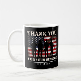 Taza De Café Gracias Por Su Servicio A Veteranos De Bandera Est