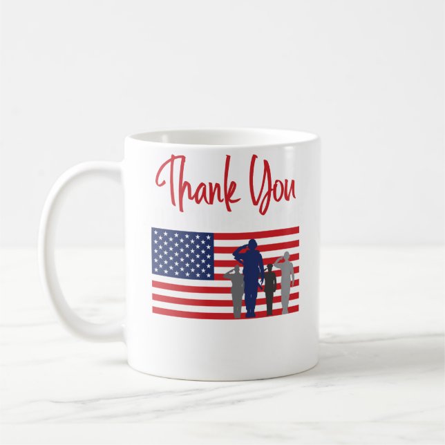 Taza De Café Gracias por su veterano patriótico del servicio (Izquierda)