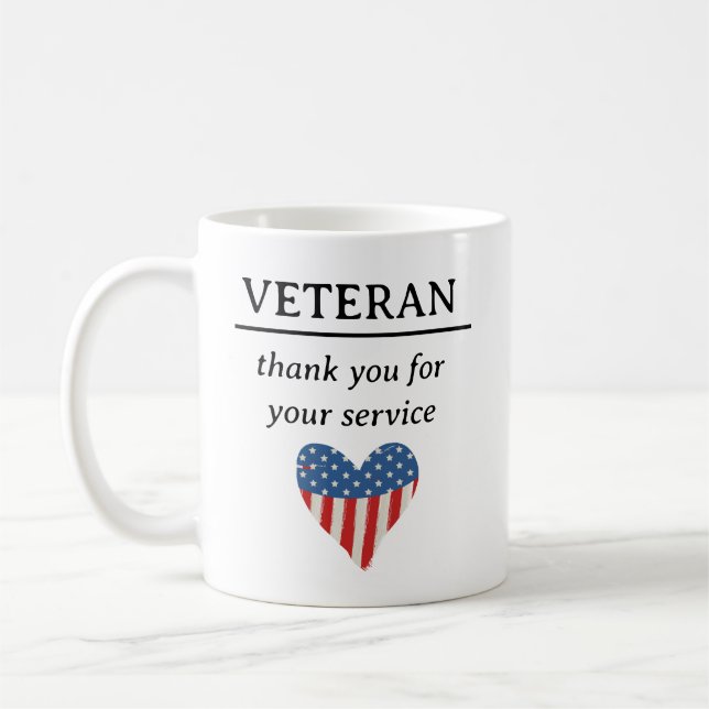 Taza De Café Gracias Por Sus Veteranos De Servicio (Izquierda)