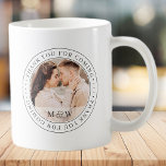 Taza De Café Gracias Por Venir Boda Clásico Personalizado Foto<br><div class="desc">Este diseño simple y clásico está compuesto por tipografía de la síspera y agrega una foto personalizado. "Gracias por venir" escrito en serif.</div>