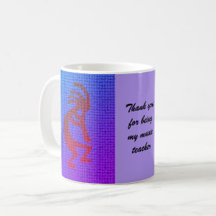 Taza De Café Gracias profesor de música Kokopelli con flauta