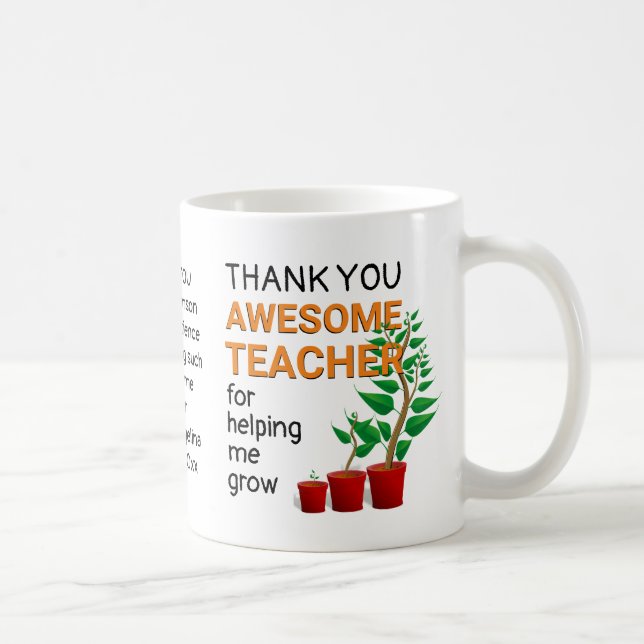 Taza De Café Gracias Profesor Impresionante (Derecha)