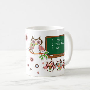 Taza De Café Gracias, Profesor. Regalo de búhos