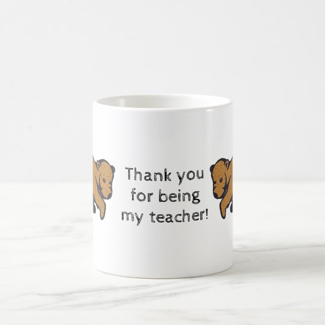 Taza De Café Gracias Profesor Rustic Brown Bear (Centro)