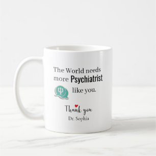 Taza De Café Gracias Psiquiatra Nombre Personalizado