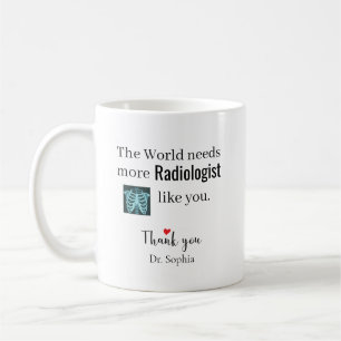 Taza De Café Gracias Radiólogo Nombre Personalizado