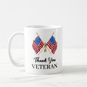 Taza De Café Gracias Veteranos Bandera Patriótica Americana