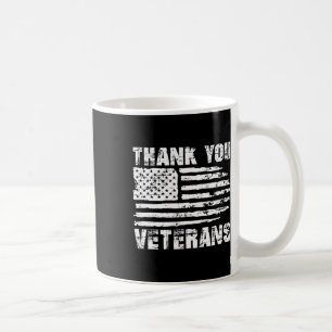 Taza De Café Gracias veteranos Veteranos de la Bandera American