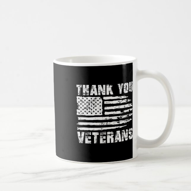 Taza De Café Gracias veteranos Veteranos de la Bandera American (Derecha)