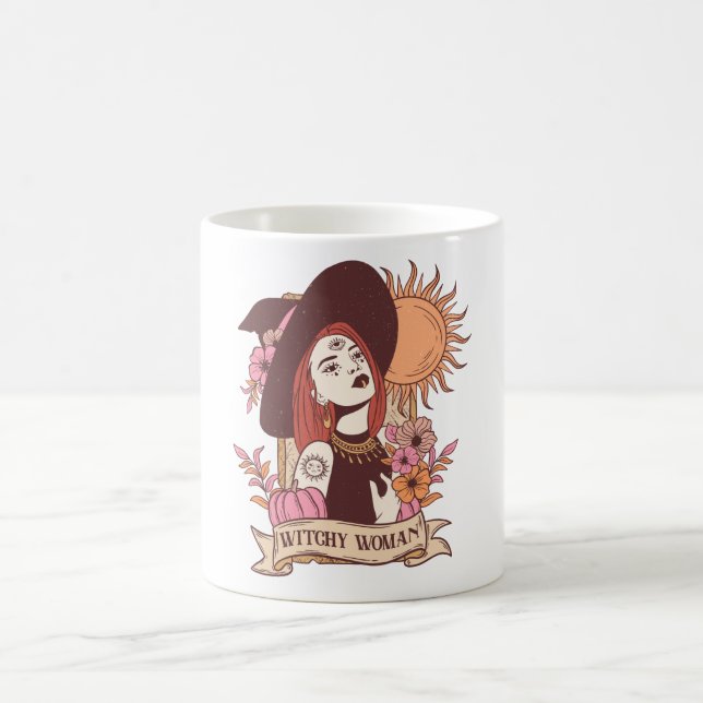 Taza De Café Graciosa Bruja de Halloween (Centro)