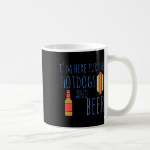Taza De Café Graciosa Camisa De Perro Caliente Estoy Aquí Para 
