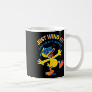 Taza De Café Graciosa Cita Gráfica De La Camisa Del Pato Para L