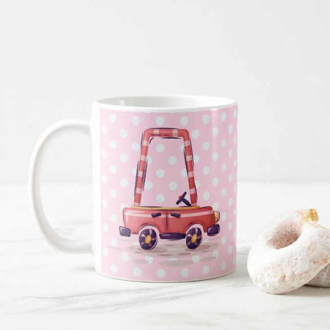 Taza De Café Graciosa colección de jirafas - rosa (Con donut)