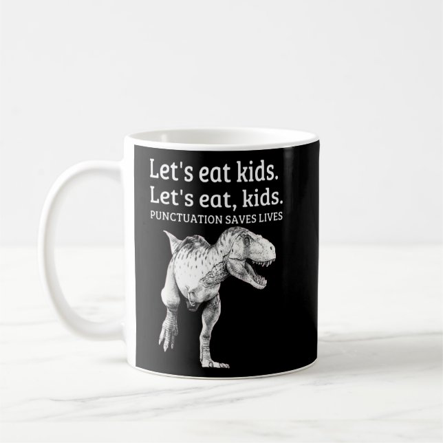 Taza De Café Graciosa comamos la puntuación de los niños salva  (Izquierda)